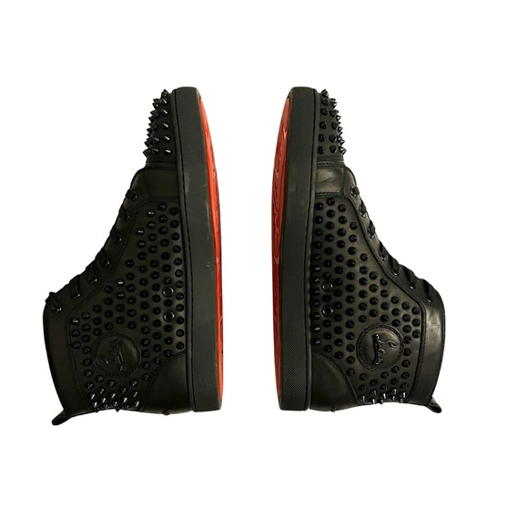 Black Studded High-Top Sneakers - Picture 3 of 7